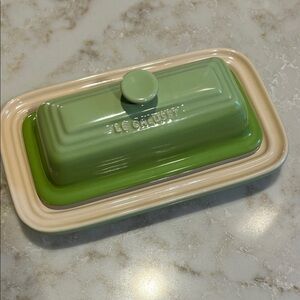 Le Creuset Sage and Cream Butter Dish